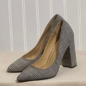 Wild Diva Lounge Plaid Block Heels Pointed Toe Size 7 Office Siren Dark Academia
